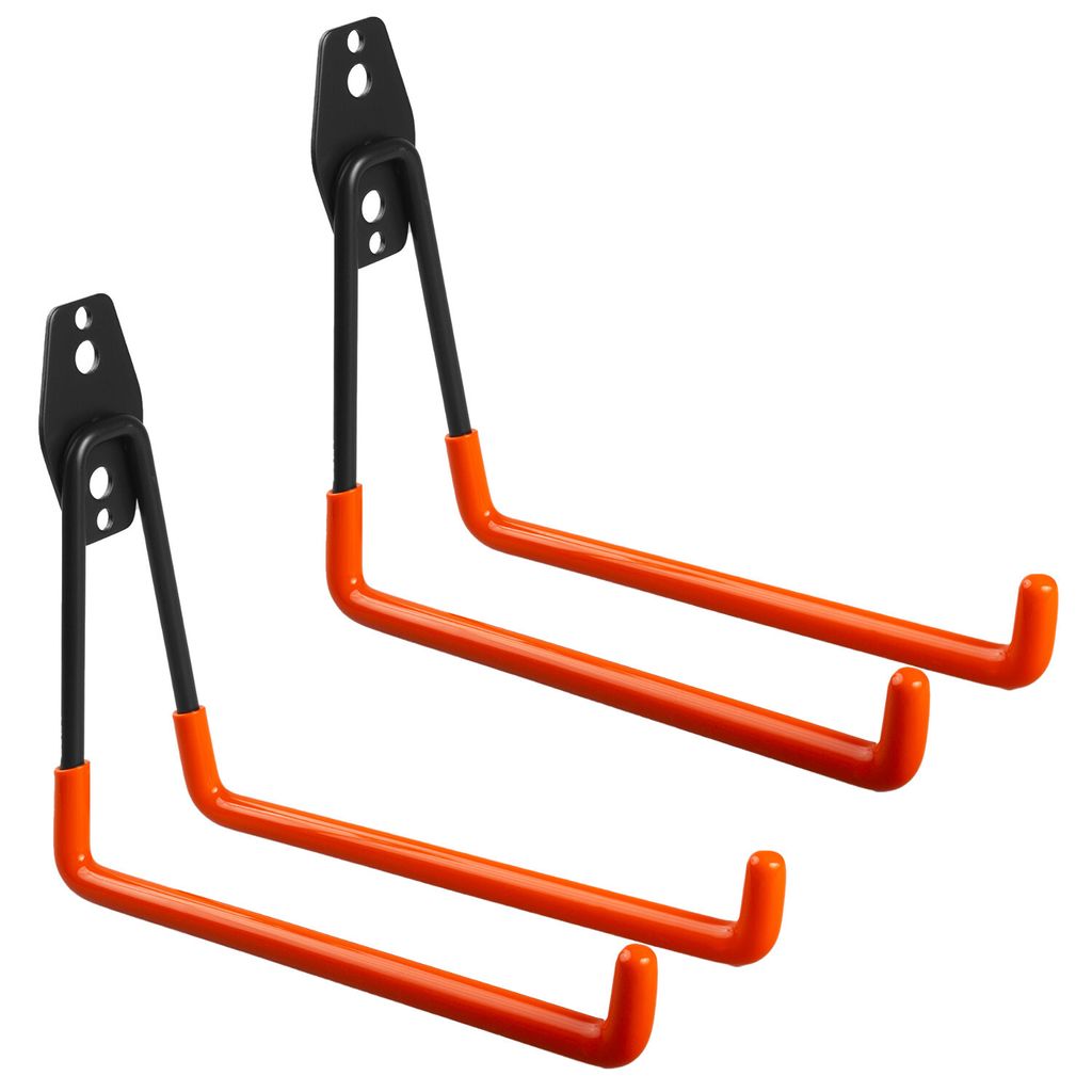 2x Wandhalterung Stahlhaken bis zu 25kg Garagenwandhalterung für Reifen Gartengeräte Leiter Schläuche Fahrrad max. Belastung 25kg MC-444 Maclean