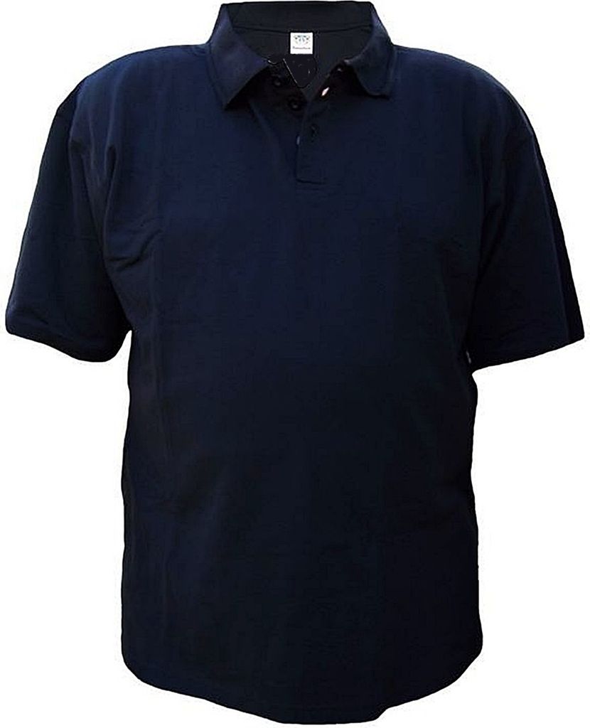 Übergrößen Tolles Basic Poloshirt RAMMBOCK Piqué in Schwarz mit Stickerei 3XL