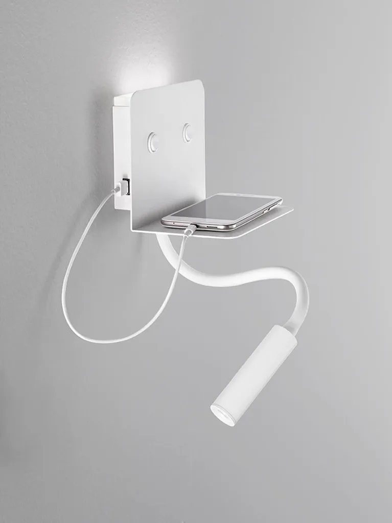 Applique Murale LED avec Bras Orientable et USB : Finissez-en avec le désordre