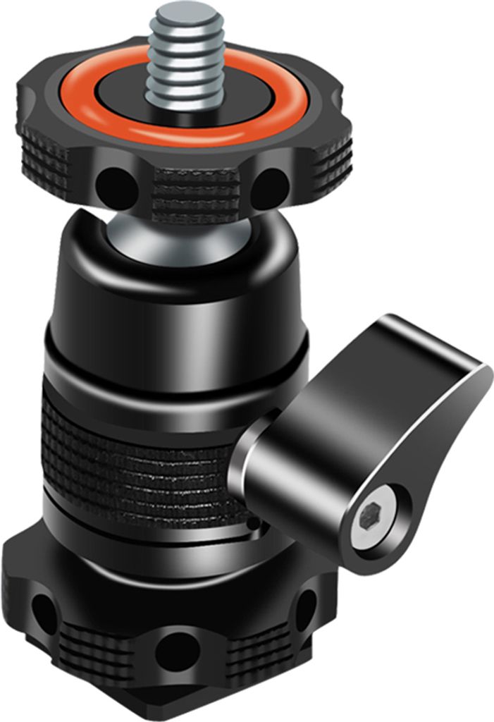 Mini-Kugelkopfadapter, Monitorhalterung, Kaltschuhadapter aus Aluminiumlegierung mit 1/4 Zoll Schraube zur Befestigung von Kamera, Monitor, Mikrofo...