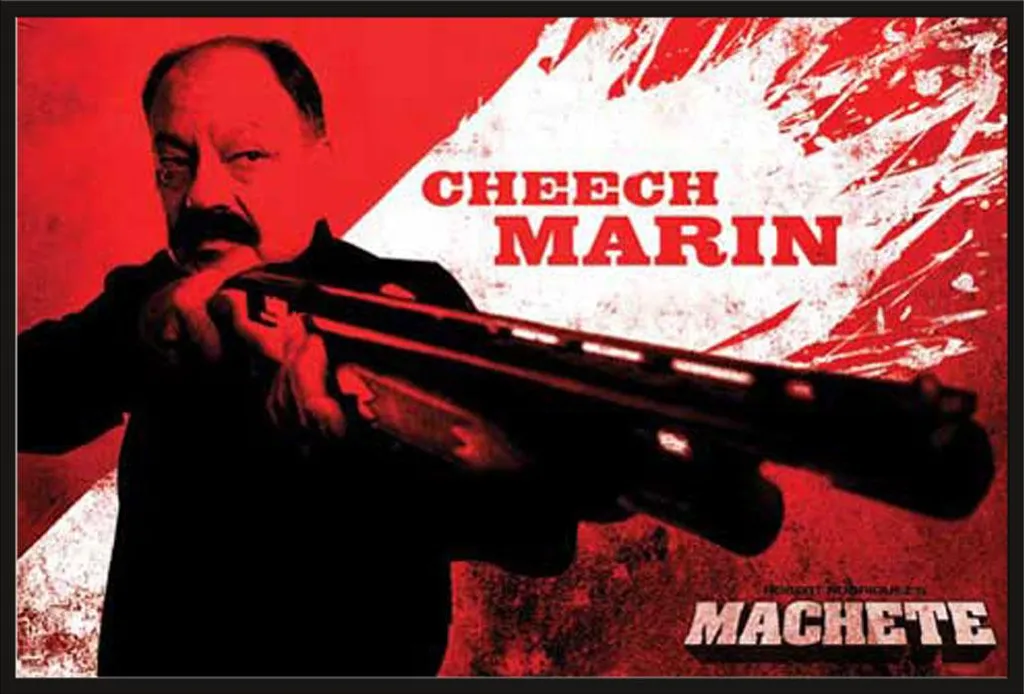 Affiche Machete Cheech Marin avec cadre photo Shinsuke Maxi noir