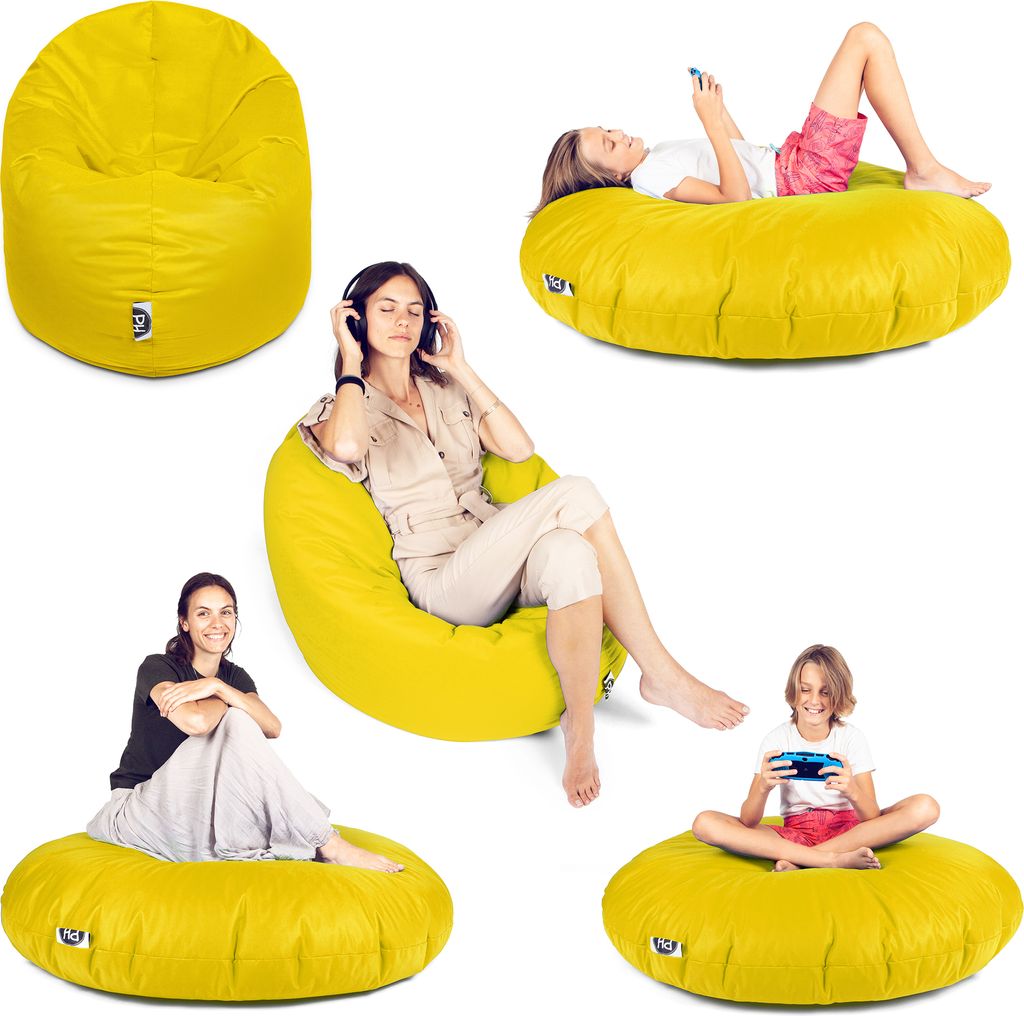 Sit&Joy Sitzsack 2 in 1 Sitzkissen Bodenkissen für Erwachsene & Kinder - Gaming mit Füllung Kissen Sessel BeanBag in 3 Größen und 27 Farben erh...