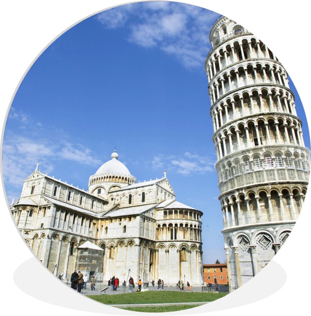 MuchoWow Rundes Wandbild - Runde Bilder Der Turm von Pisa neben der Kathedrale Santa Maria Assunta Ø 90 cm Kreis Wanddekoration Kunststoff - Wan...