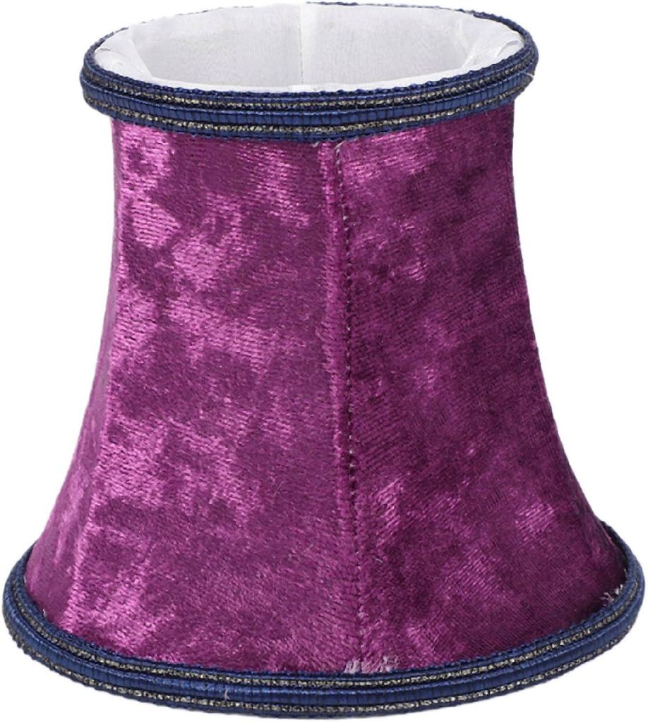 Stofflampenschirm, E14-Klemmfassung, dunkelvioletter Flanell, Wandmontage, Kristallkerze, Tischlampe