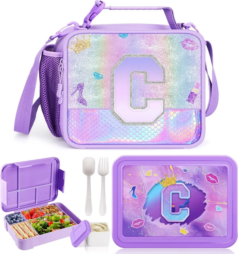 Porta Merenda Rosa con Zainetto 1330ml | Set Pappa Sicuro per Bambine