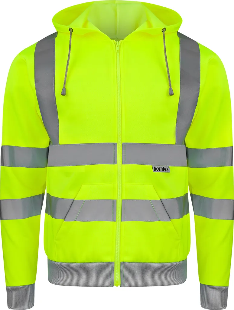 Korntex KXZHO | Hi-Vis Workwear Felpa con cappuccio Galway - Farbe: Giallo segnale - Größe: XXL