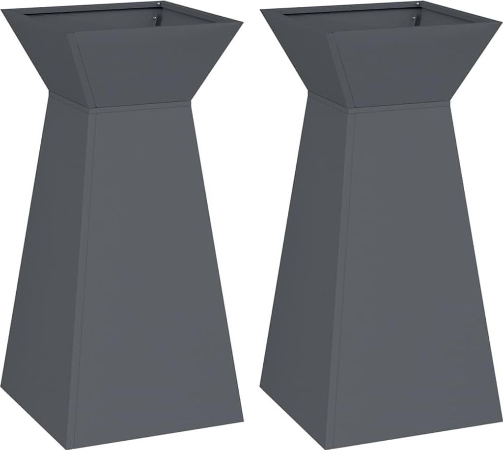 vidaXL Säulen Pflanzer 2 pcs Anthrazit 35 x 35 x 73 cm