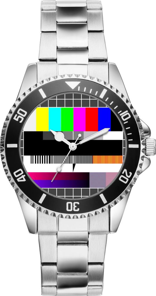 KIESENBERG Herrenuhr Armbanduhr TV Testbild Geschenk Fan Produktbild 