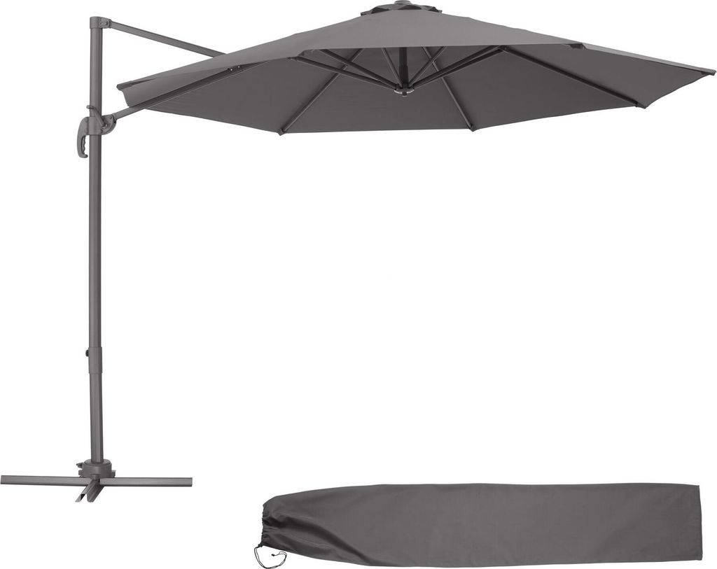 Parasol DARIA 300 cm avec pied déporté et housse de Image du produit 