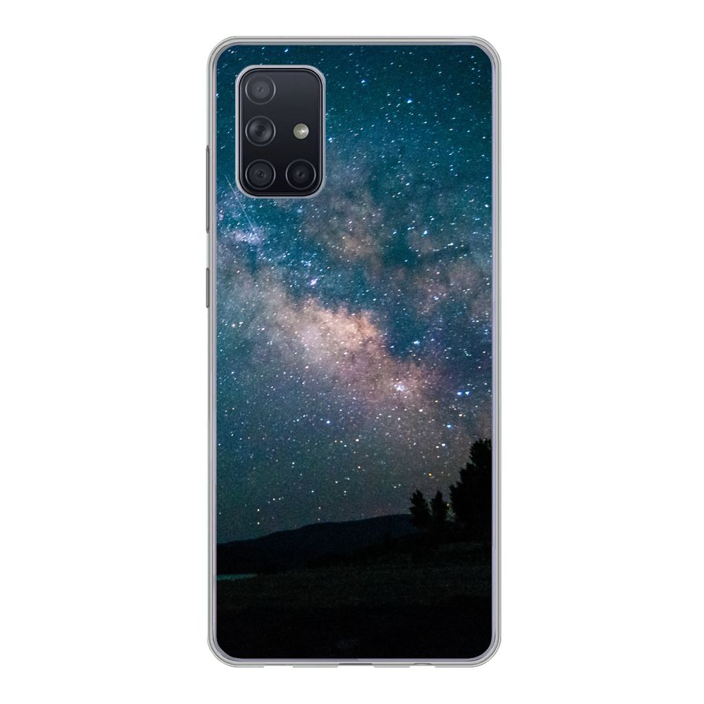 MuchoWow Handyhülle Schutzhülle Hülle für Samsung Galaxy A51 Sterne - Planeten - Galaxie - Jungen - Mädchen - Kinder Silikon Softcase Handy ...