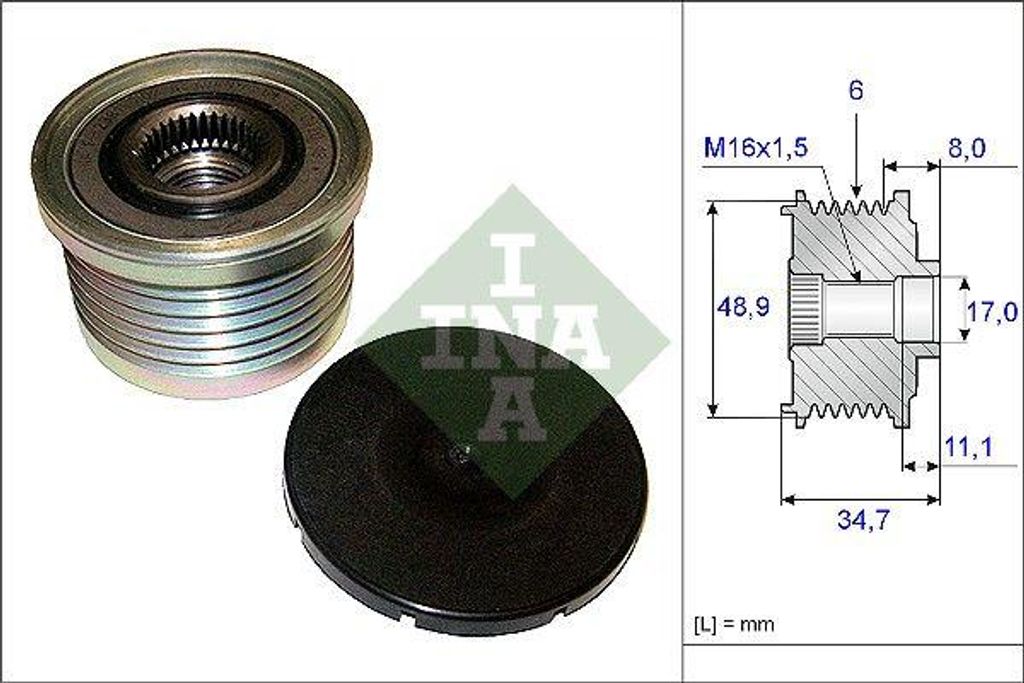 INA 535 0088 10 Freilauf Lichtmaschine OE 8200229907 kompatibel mit Laguna
