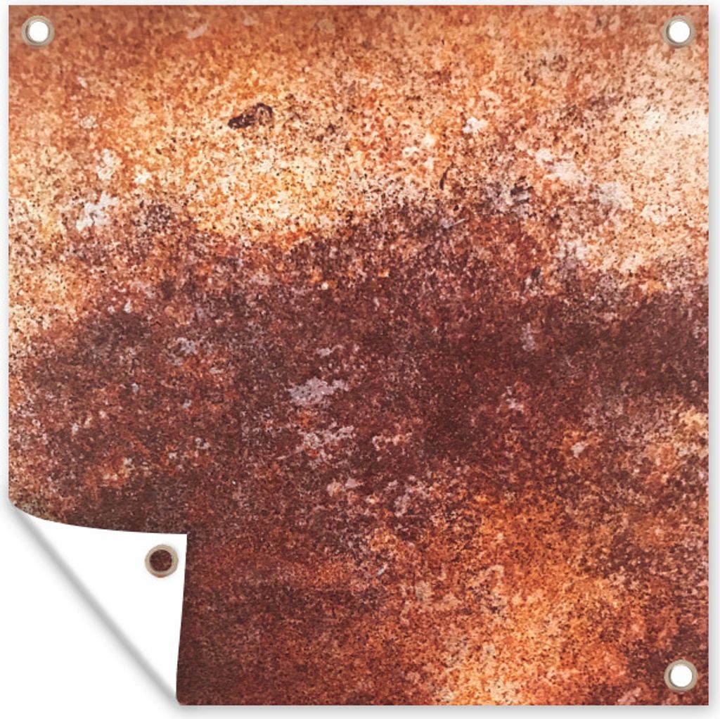 MuchoWow 50x50 cm Outdoor-Poster Gartendeko Sichtschutz Garten Poster für den Garten Stahl - Rost - Blech