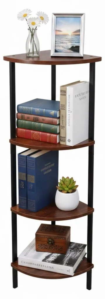 Étagère d'angle industrielle 5 niveaux, bois et métal robuste - 150cm