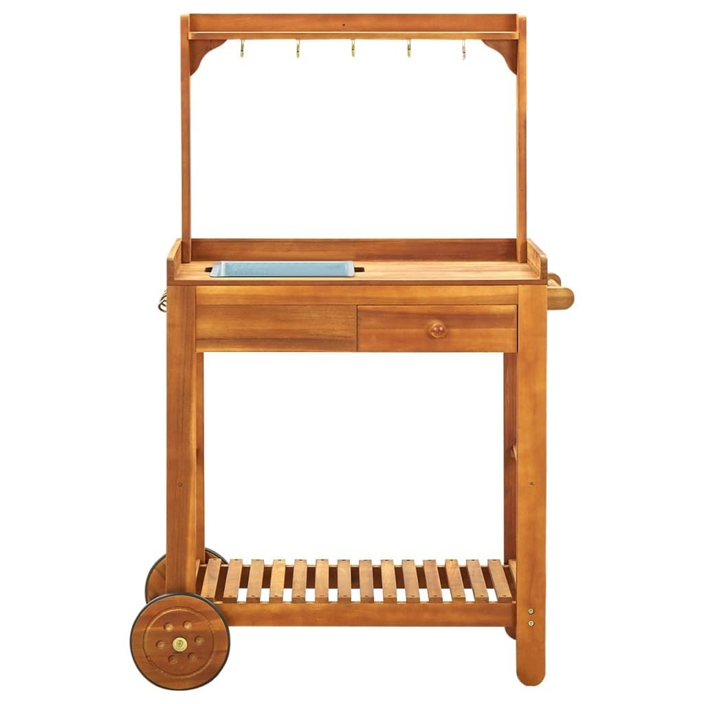 Möbel Servierwagen Akazienolz Massiv 92x43,5x141,5 cm Top1703591