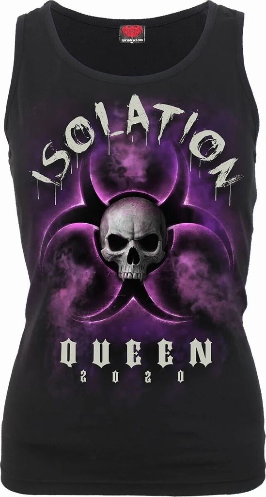 Spiral Direct - "Isolation Queen" Ärmelloses Oberteil für Damen Ärmellos HE2597 (S) (Schwarz)