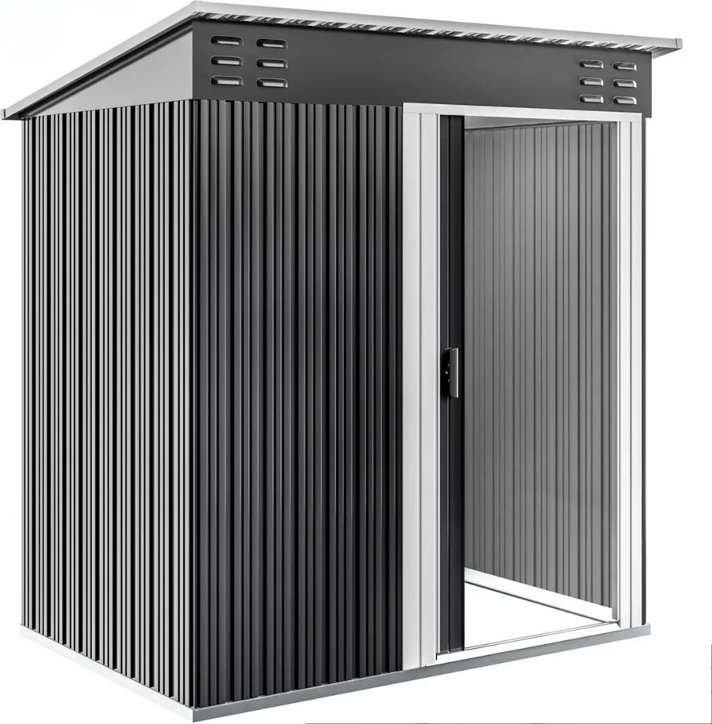 Petit abri de jardin anthracite 1.4m2 idéal pour ranger vos outils M