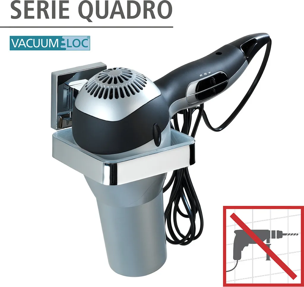 Support Sèche-Cheveux pour Salle de Bain Petite Surface sans Percer