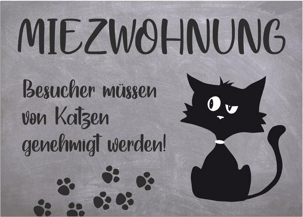 Türmatte Katze Miezwohnung in 50x70 cm als Fussabtreter