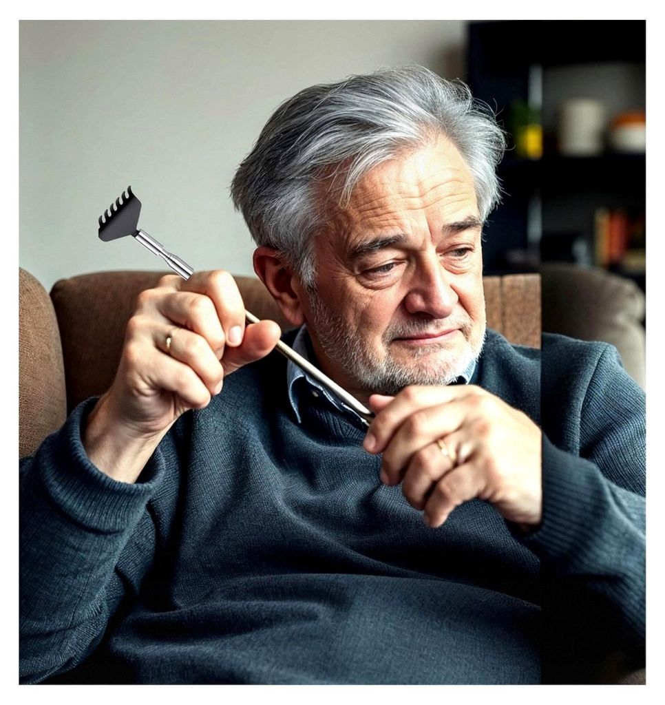 Rückenkratzer 2er Set - stabil & ausziehbar - Teleskopstab mit breiter Kratzhand gegen Juckreiz - Massagegerät als Rückenmassagegerät