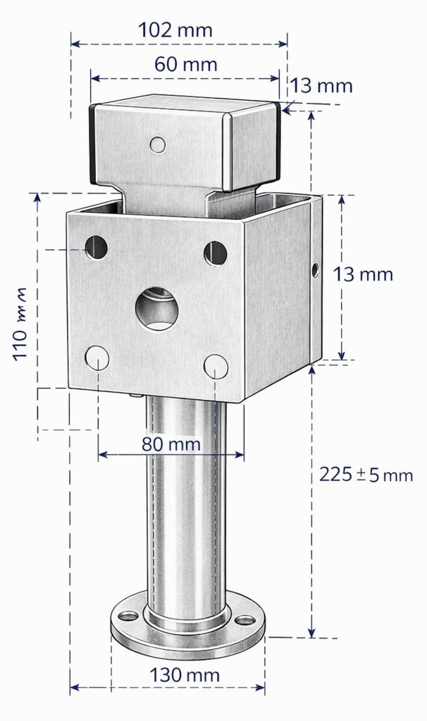 2x Anhängerstütze 360–595 mm – Kurbelstütze Anhänger je Produktbild 