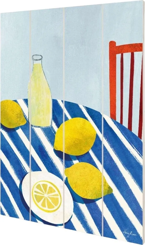 Déco Murale Vintage Planche Bois Henry Rivers pour Cuisine et Salon 59cm