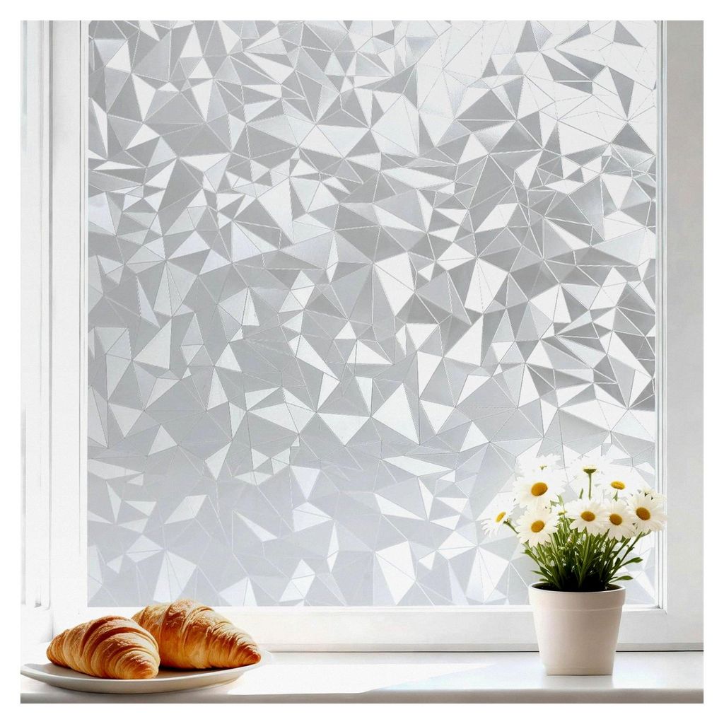 Sichtschutzfolie für Fenster - Selbsthaftende Milchglasfolie mit Rautenmuster für Büro und Wohnzimmer, 44cm x 200cm