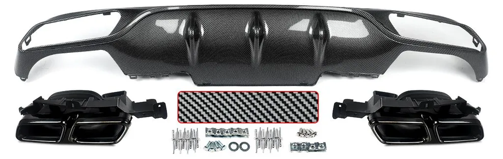 Diffuseur arrière style AMG carbone pour remplacer une jupe d'origine fade