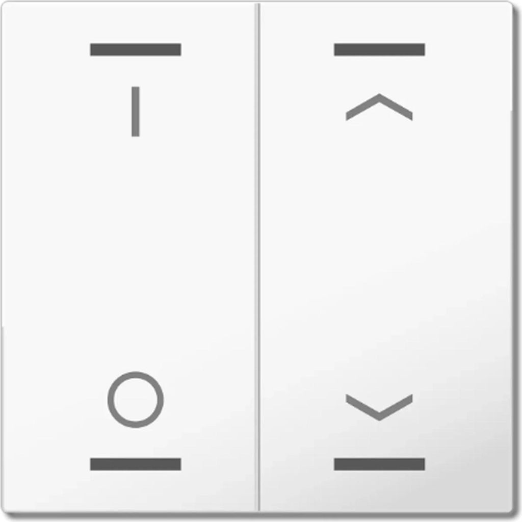 MDT Wippe KNX Taster Light 55 2-fach Reinweiß glänzend – Schalten & Jalousie, 1 Stk.