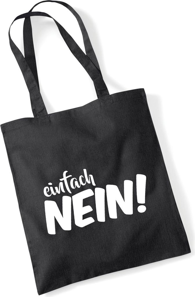 Huuraa Jutebeutel Einfach Nein Schriftzug 10 Liter Black Baumwolle Tasche Geschenkidee