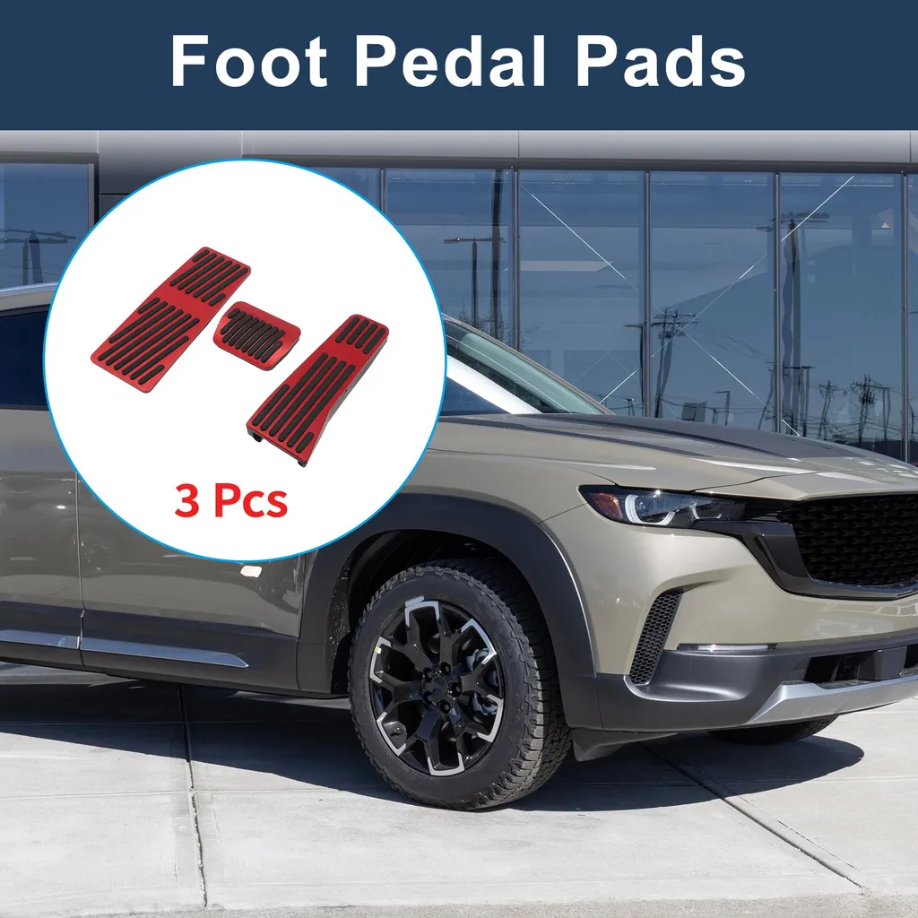 Pédales automatiques Mazda CX50/CX60 2023-2025 en aluminium rouge - 3 pcs