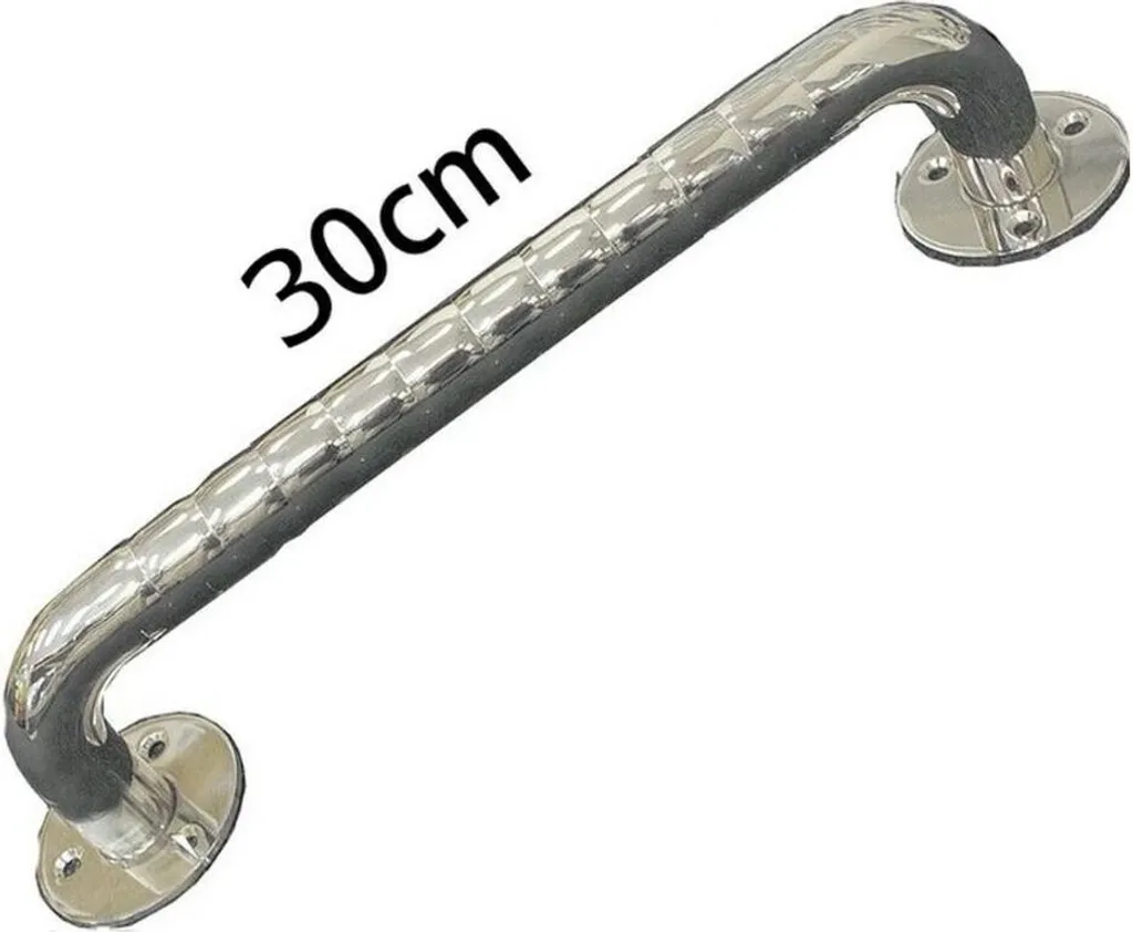 Maniglia Doccia 30cm Inox Zigrinato - Supporto Disabili e Anziani