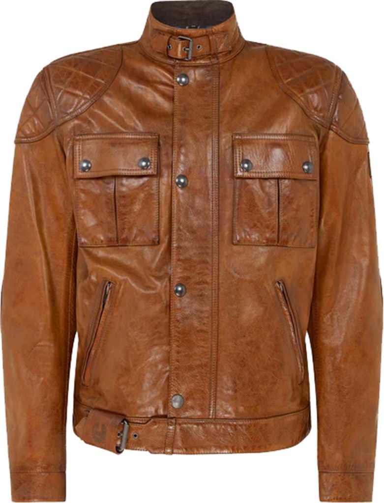 Belstaff Brooklands Motorrad Lederjacke, braun, S