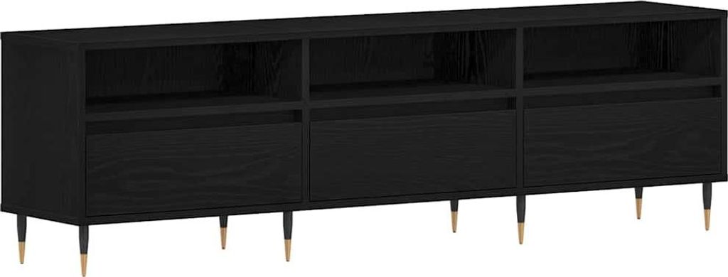 TV-Schränk Schwarz Eichen-Optik 150 x 30 x 44,5 cm