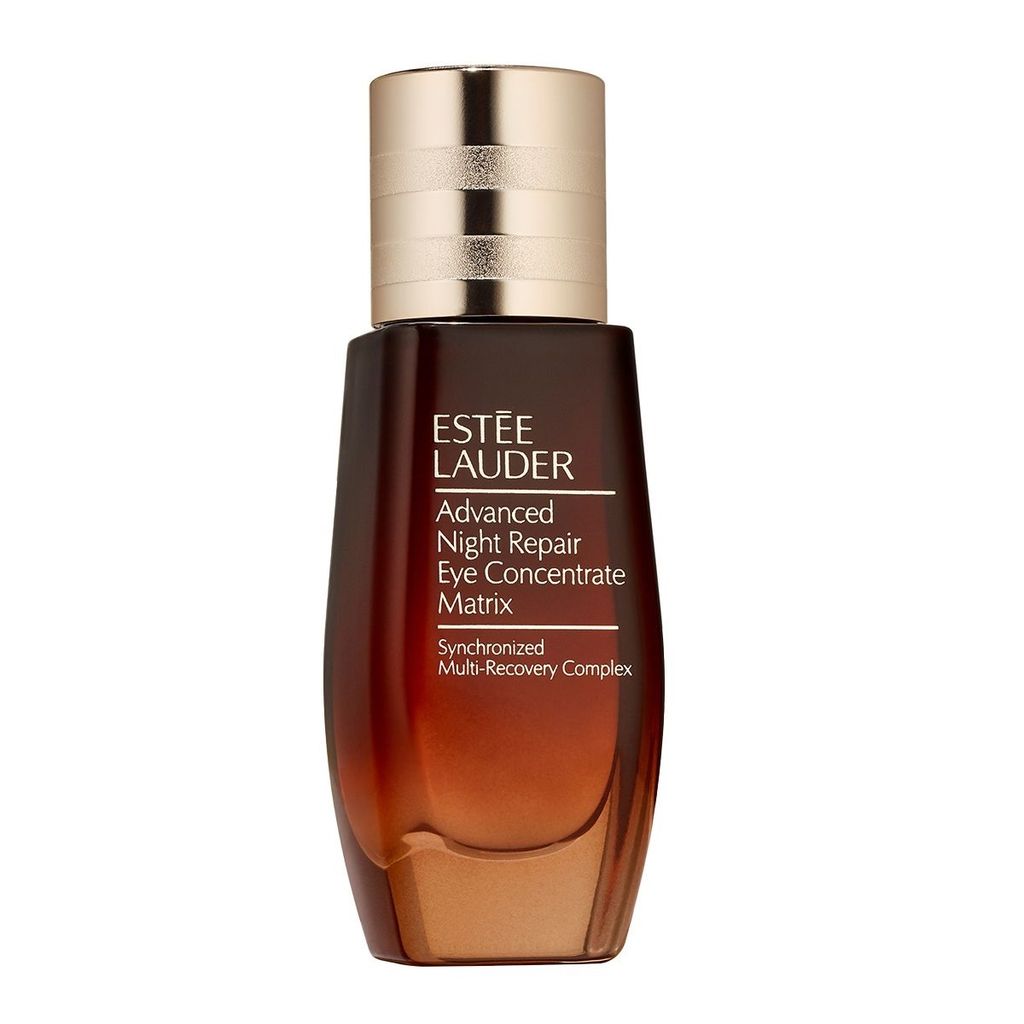 A product shot of an Estee Lauder eye cream bottle.