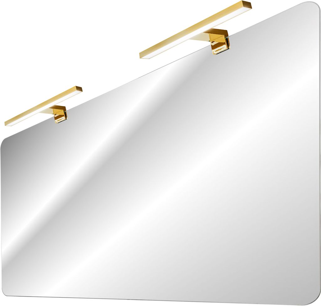 Badezimmerspiegel 120cm mit LED-Leuchte in goldfarben MIRROR-56, B/H/T ca. 120/70/10 cm