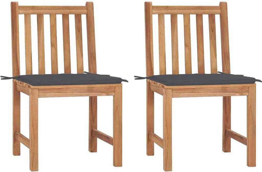 The Living Store Gartenstühle 2 Stk. mit Kissen Massivholz Teak