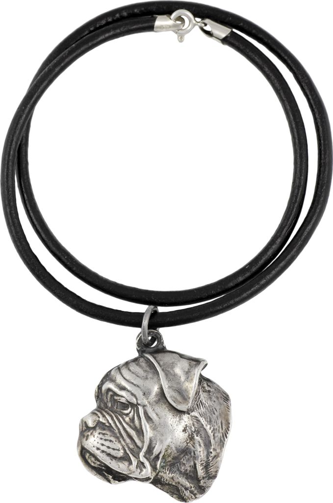 Bullmastiff IV - Halskette mit Hund, versilberter Anhänger für Hundefans, einzigartiger Schmuck der Marke Art-Dog
