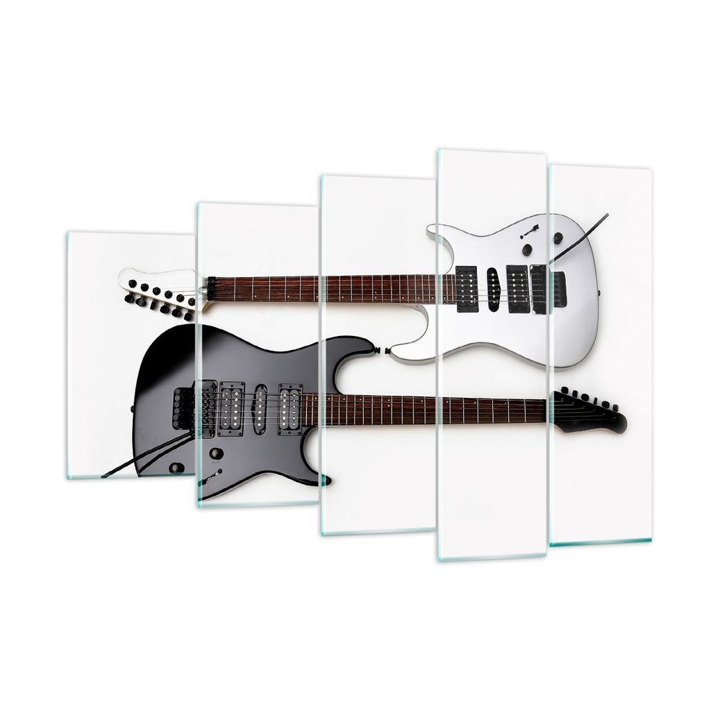 Bilder auf glas - E-Gitarren Streicher Musikinstrument - 150x100cm - Glasbilder - Wandbilder - Kunstdruck - Wanddekoration aus Glas - Glas Bilder -...