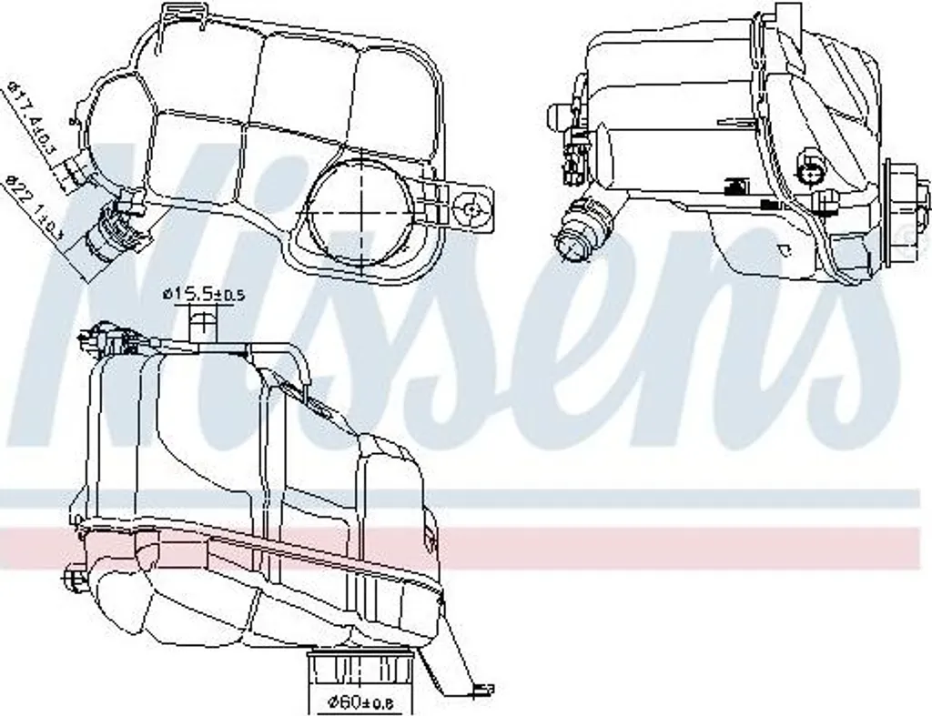 Vase d'expansion liquide de refroidissement OE 31338195 Volvo S60 V60