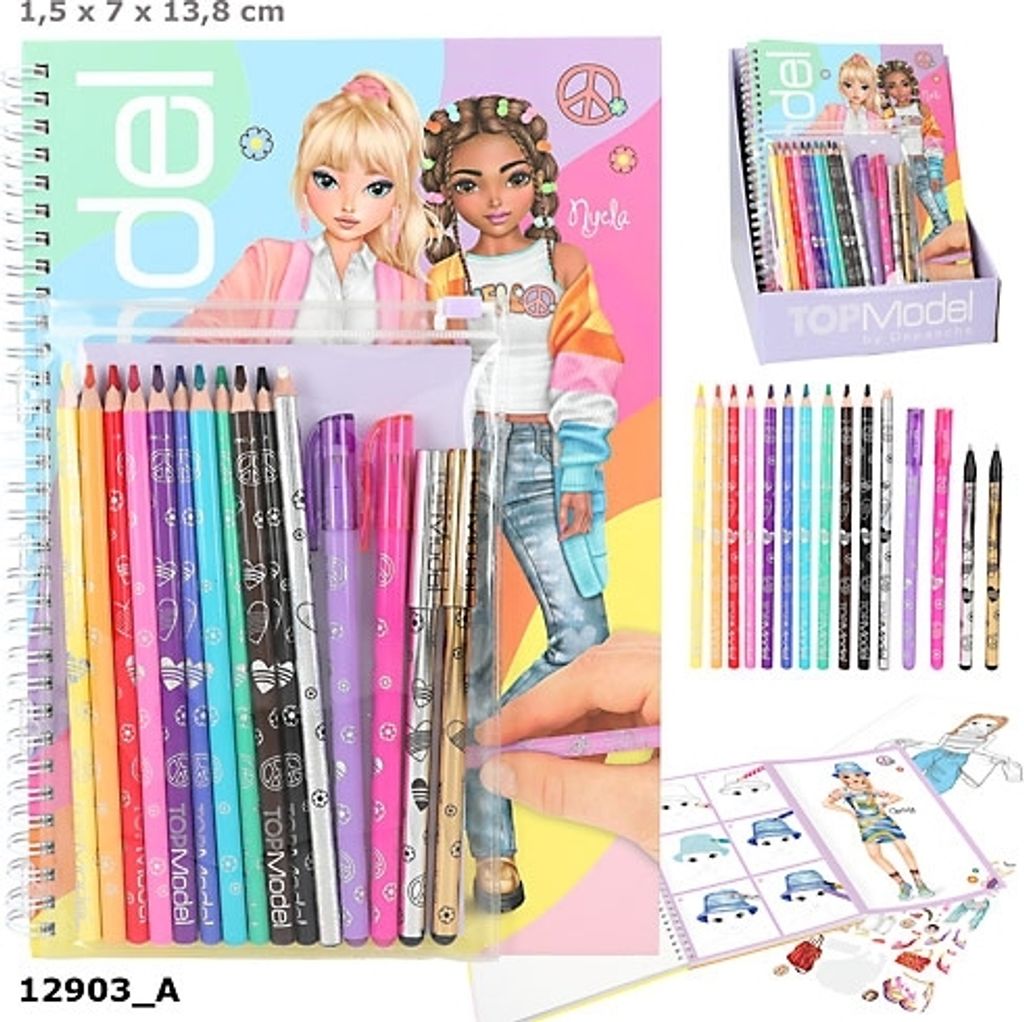 TOPModel - Libro da colorare con matite - Set Immagine del prodotto 