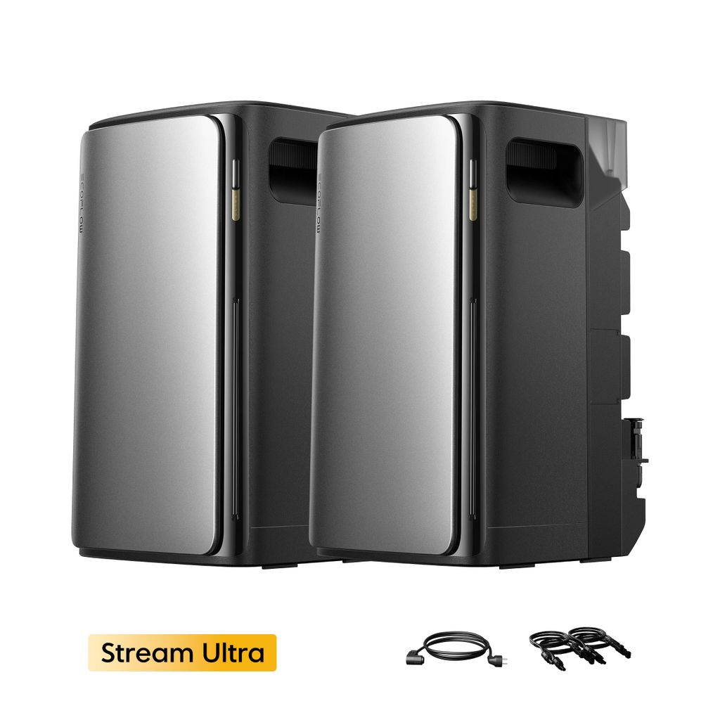 Ecoflow Stream Ultrax2 Balkonkraftwerk Speicher 3840Wh, All-in-One Batteriespeicher Balkonkraftwerk, 2300W AC Ausgang, 4-MPPT, 0% VAT