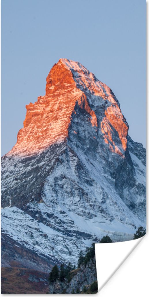 MuchoWow Poster Das Matterhorn in der Schweiz bei Sonnenaufgang 40x80 cm - Dekoration