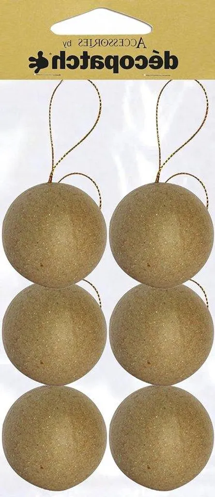 Déco de Noël en Carton Recyclable - Pack de 6 Ornements 6,5 cm Mats