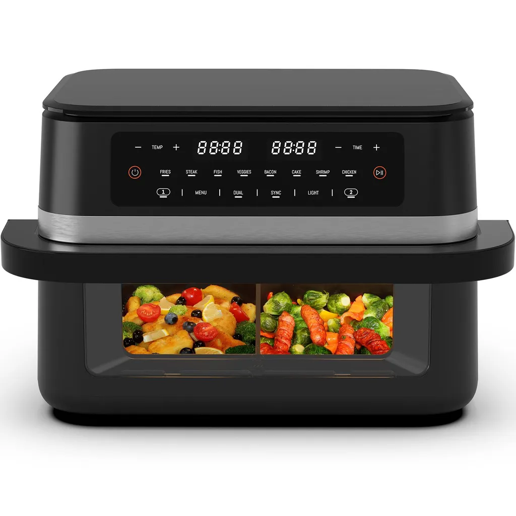 Friteuse sans huile 11L double zone 8 programmes - Cuisson saine sans odeur