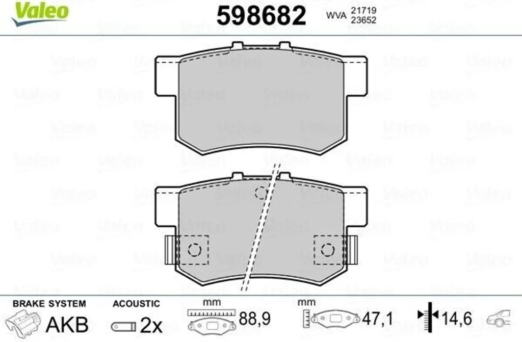 Plaquettes de frein arrière pour Honda CR-V II et Integra, sécurité OE