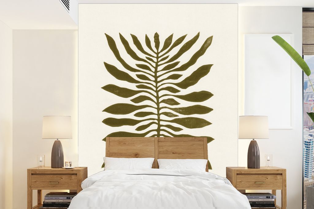 MuchoWow Fototapete für Wohnzimmer oder Schlafzimmer Wandtapete Vinyl Motivtapete Pflanzen - Vase - Blumen - Pastell - 165x220 cm - Wanddekorati...