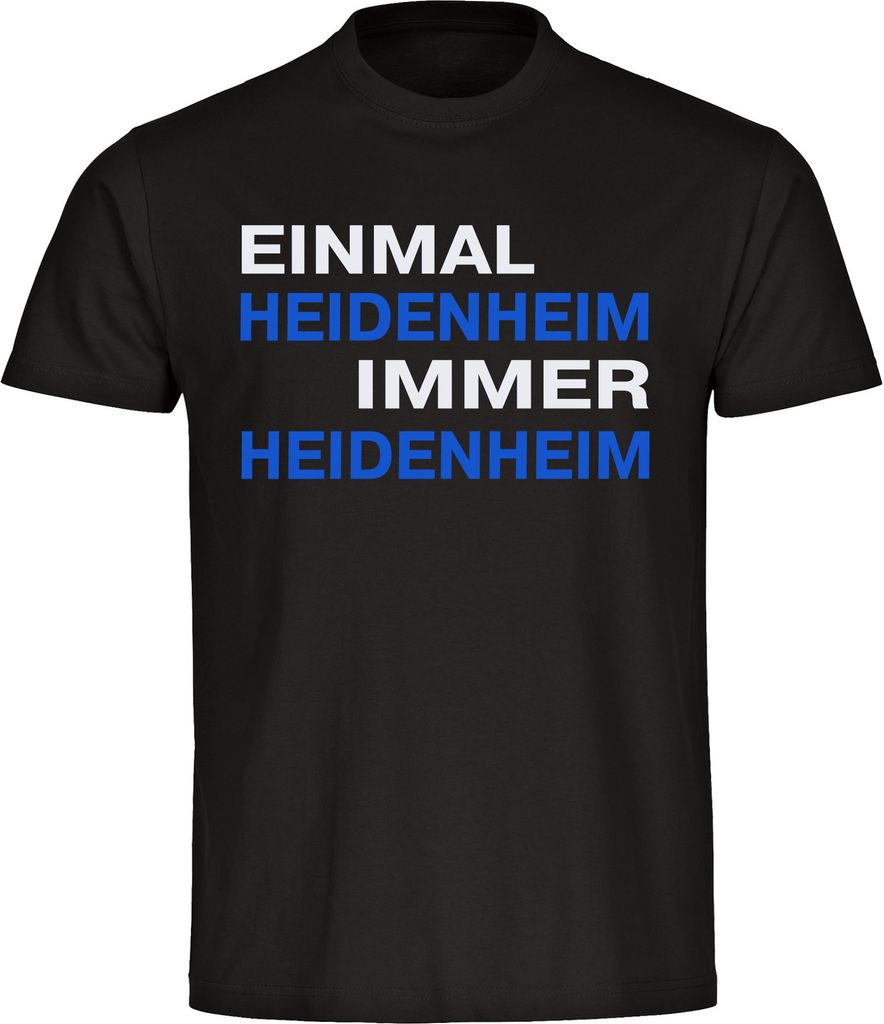 multifanshop Herren T-Shirt - Heidenheim - Einmal Immer, schwarz, Größe 4XL