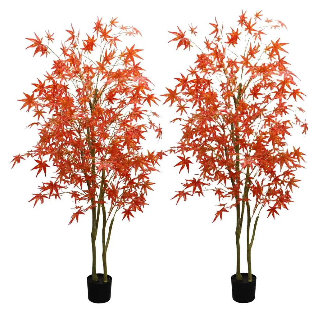 Décoration Événementielle Erable Artificiel Bleu 180 cm Lot de 2 PE
