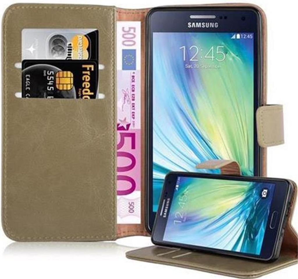 Cadorabo Hülle für Samsung Galaxy A5 2015 Schutzhülle in Braun Handyhülle Book Tasche Case Etui Luxury
