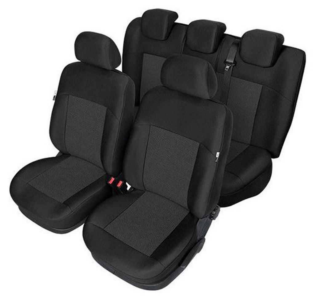 Komplettes Kegel-Sitzbezug-Set für vordere und hintere Sitze Audi A4 B8 2007–2015, schwarz, Textil